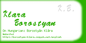 klara borostyan business card
