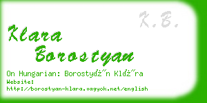 klara borostyan business card